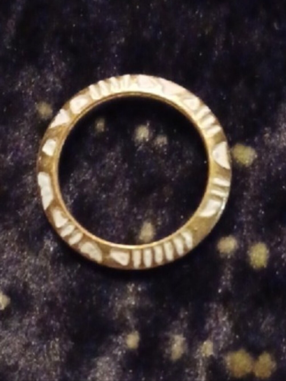 4/$30 White Enamel Accent Ring with Gold-Tone Band